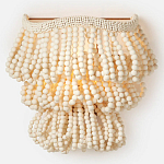 Настенный светильник с подвесками из деревянных бусин молочного цвета Wooden Beads Wall Lamp варинант исполнения - 5 | Loft Concept во Владивостоке