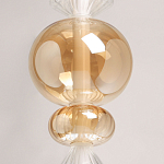 Подвесной светильник с вертикальной композицией из прозрачных и янтарных стеклянных шаров и ромбов Gabriel Scott Luna варинант исполнения - 6 | Loft Concept во Владивостоке