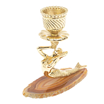 Подсвечник из натурального камня агат светло-коричневый Stone Candlestick варинант исполнения - 1 | Loft Concept во Владивостоке