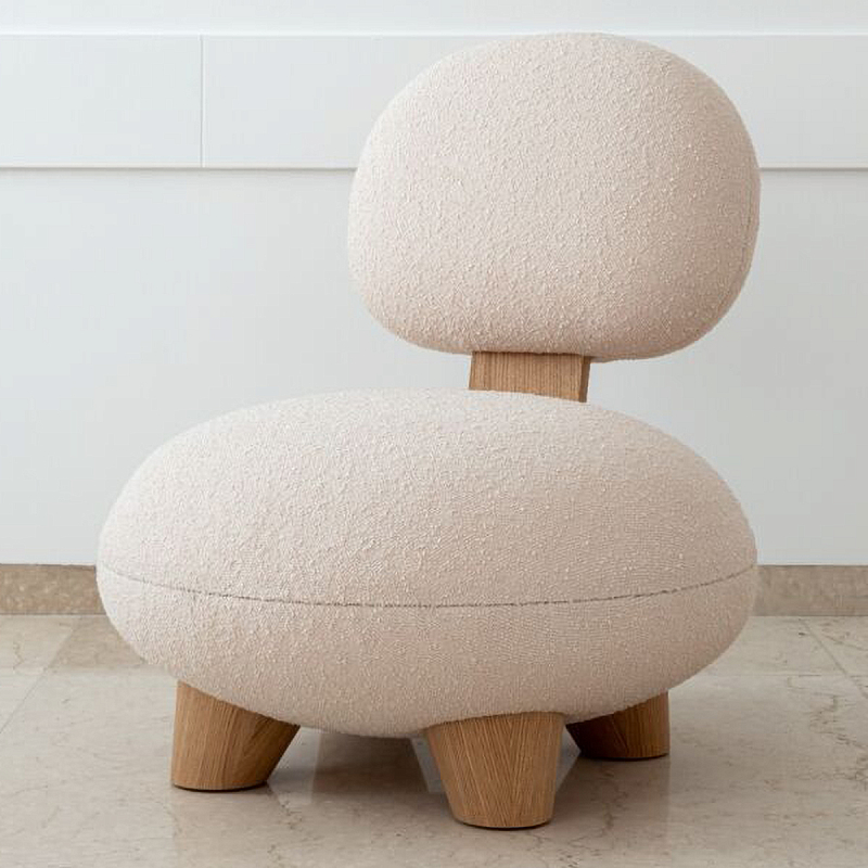 Кресло Ян Белый Коричневый во Владивостоке | Loft Concept 