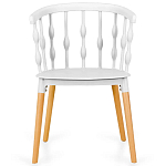 Пластиковый стул на ножках из массива бука Ferret Spiral White варинант исполнения - 2 | Loft Concept во Владивостоке