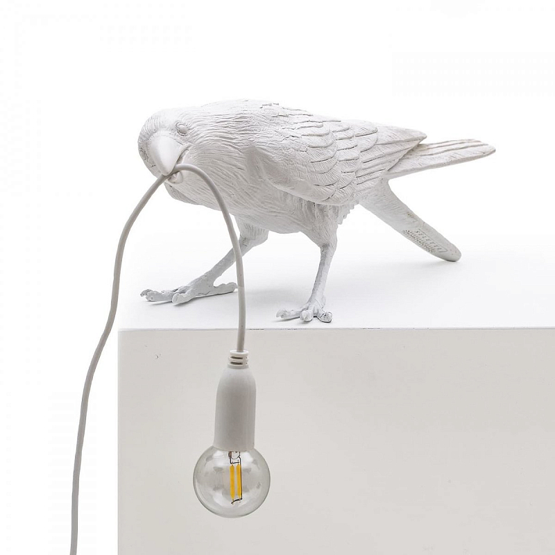 Настольная лампа Seletti Bird Lamp White Playing Белый Настольная лампа Seletti Bird Lamp White Playing Белый во Владивостоке | Loft Concept