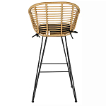 Стул барный с ротанговым плетением Half Bar Chair with Wicker с подлокотниками варинант исполнения - 5 | Loft Concept во Владивостоке