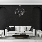 Люстра с тонким металлическим каркасом цвета хром Quasar варинант исполнения - 5 | Loft Concept во Владивостоке