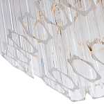 Люстра подвесная многослойная с прозрачными хрустальными трубками и золотистым каркасом Hexagon Tube Light варинант исполнения - 3 | Loft Concept во Владивостоке