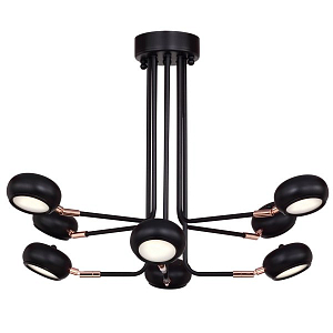 Люстра Curved Stix Chandelier 8 Black