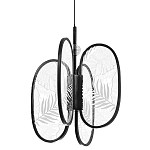 Люстра с гравировкой на акриловых плафонах Gravyura Black D 33 см варинант исполнения - 1 | Loft Concept во Владивостоке