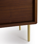 ТВ-тумба из ореха с плетеным декором Eland Wooden Wicker TV Stand варинант исполнения - 5 | Loft Concept во Владивостоке