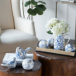  Набор керамических шаров с синей росписью Oriental Blue & White Ornament Vases варинант исполнения - 4 | Loft Concept во Владивостоке