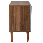 Тумба прикроватная серая из массива бука с 2-мя ящиками Wenge Light варинант исполнения - 3 | Loft Concept во Владивостоке
