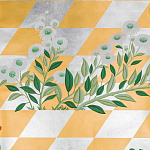 Обои ручная роспись Tiled Meadow Original colourway on Egyptian Gold gilded paper варинант исполнения - 2 | Loft Concept во Владивостоке