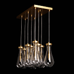 Люстра с 9-ю прозрачными стеклянными плафонами в форме капли Lucid Rain  варинант исполнения - 9 | Loft Concept во Владивостоке