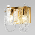 Бра с металлическим основанием золотого цвета и хрустальными подвесками Textured Glass варинант исполнения - 4 | Loft Concept во Владивостоке