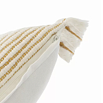 Чехол на подушку горчичного цвета с бахромой и объемным узором Ethnic mix варинант исполнения - 3 | Loft Concept во Владивостоке