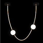 Подвесной светильник в форме дуги с белыми шарообразными плафонами Flos Wireline Lighting варинант исполнения - 3 | Loft Concept во Владивостоке