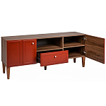 ТВ-тумба красная из массива бука с 2-мя дверками и ящиком Wenge Light варинант исполнения - 4 | Loft Concept во Владивостоке