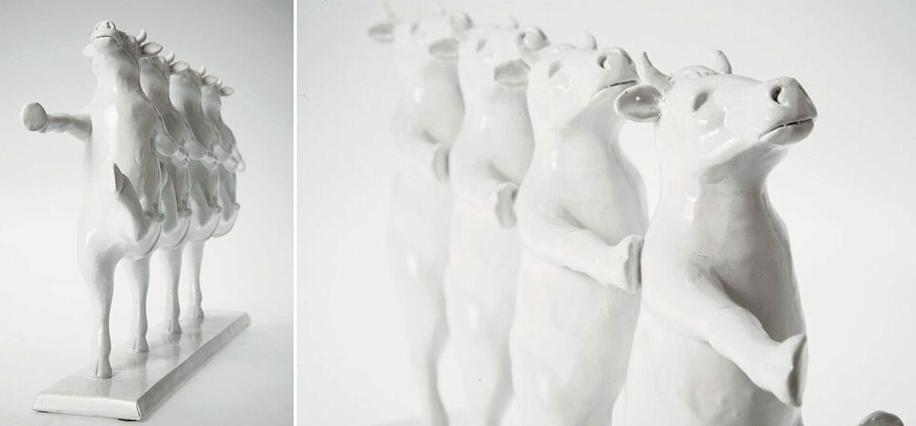 Статуэтка белая March of the Cows Статуэтка белая March of the Cows - Loft-Concept во Владивостоке