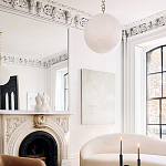 Подвесной светильник в форме шара из белого текстурного стекла Atmosphere варинант исполнения - 4 | Loft Concept во Владивостоке