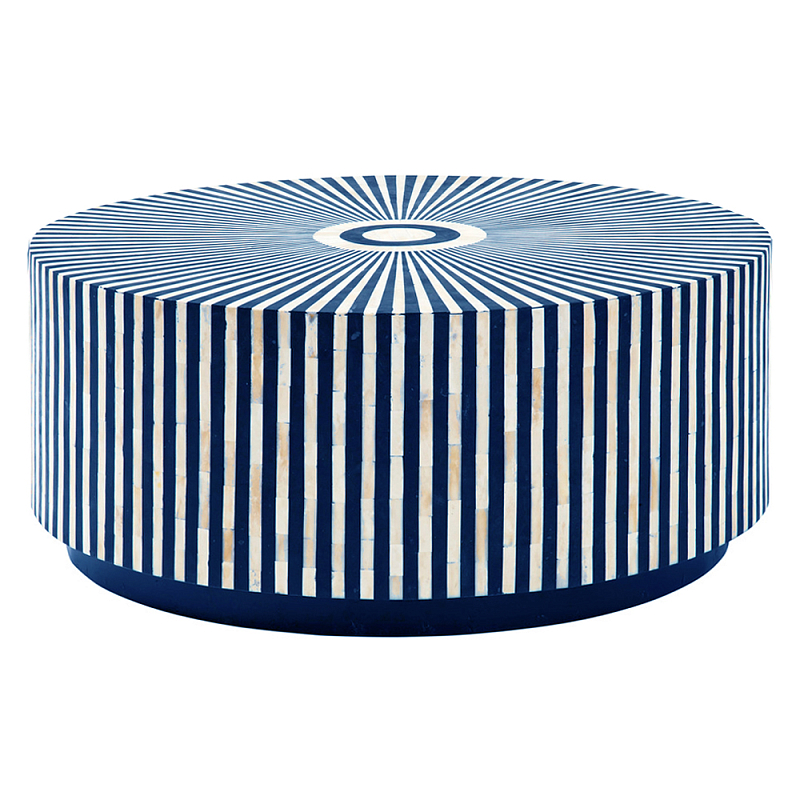 Стол журнальный Mandika Bone Inlay Coffee Table blue Синий Голубой во Владивостоке | Loft Concept 