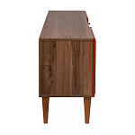 ТВ-тумба красная из массива бука с 2-мя дверками и ящиком Wenge Light варинант исполнения - 3 | Loft Concept во Владивостоке