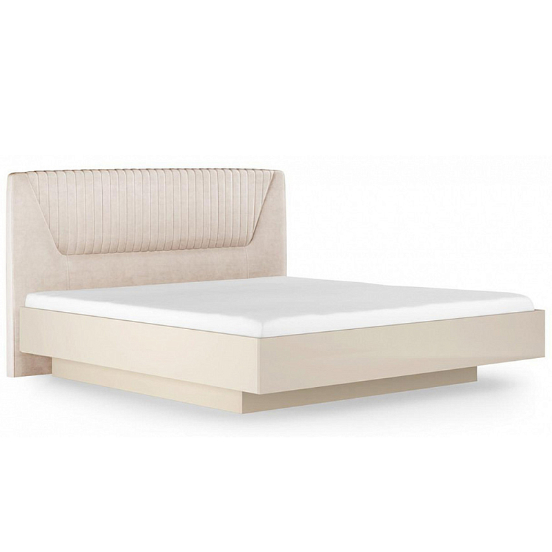 Кровать двуспальная с подъёмным основанием Satin Furniture Бежево-серый Кровать двуспальная с подъёмным основанием Satin Furniture Бежево-серый во Владивостоке | Loft Concept