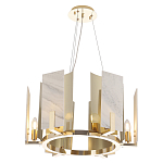 Люстра подвесная круглая с мраморными прямоугольными вставками и золотым основанием Диаметр 55 см Marble square Chandelier варинант исполнения - 1 | Loft Concept во Владивостоке