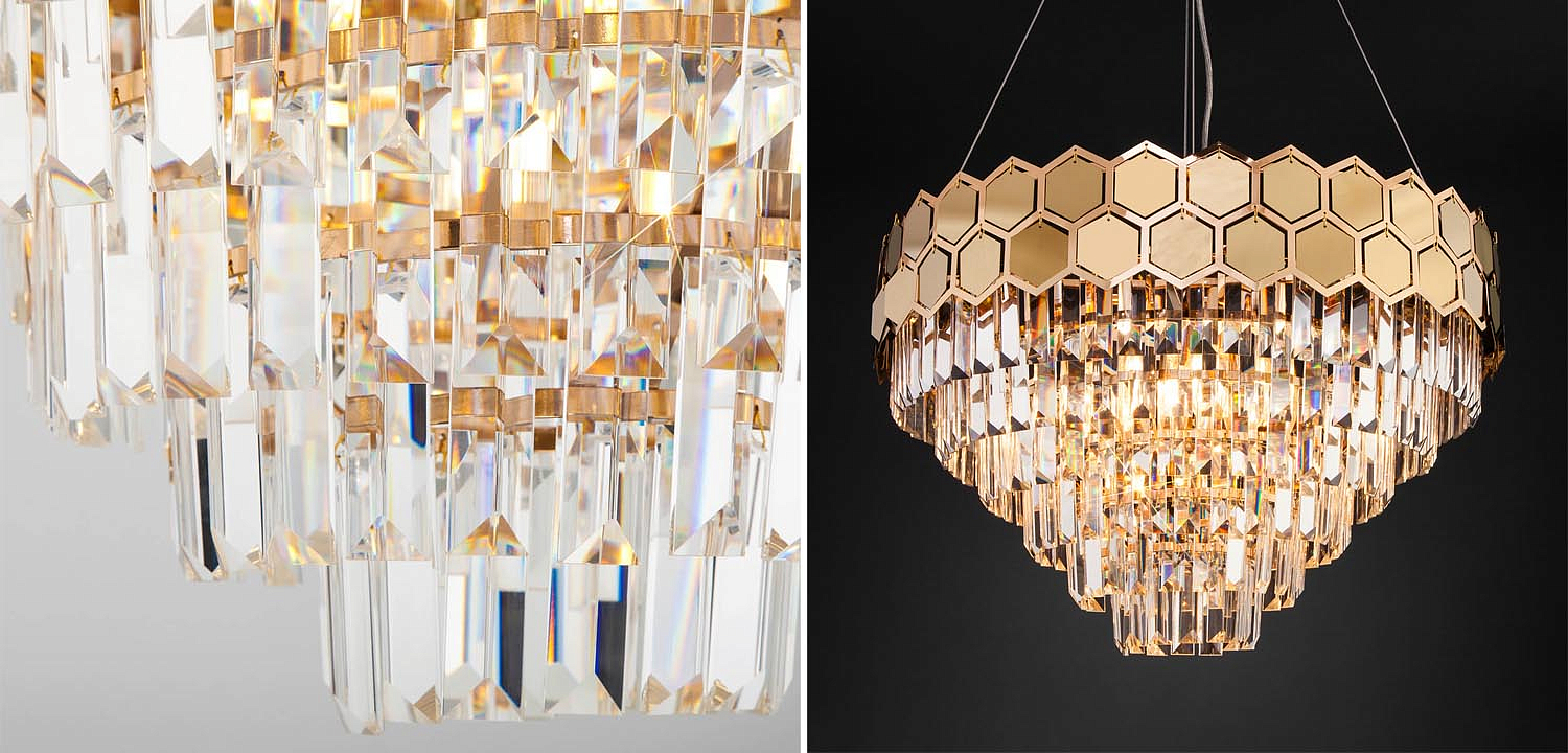 Люстра Hanging Hexagon Moira Chandelier gold - Loft-Concept во Владивостоке