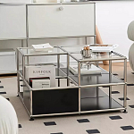 Дизайнерский журнальный стол квадратный с полками Akydy варинант исполнения - 2 | Loft Concept во Владивостоке