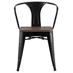 Черный глянцевый стул с сиденьем из натурального дерева TOLIX варинант исполнения - 2 | Loft Concept во Владивостоке