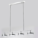 Люстра светодиодная с 4-мя круглыми прозрачными плафонами цилиндрической формы из акрила и стекла с пультом для регулировки света Glass Lamp Chromium варинант исполнения - 4 | Loft Concept во Владивостоке