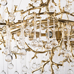 Подвесная люстра в виде ветвей деревьев золотого цвета с прозрачными подвесками-каплями 10 и 14 ламп Droplet Chandelier варинант исполнения - 5 | Loft Concept во Владивостоке