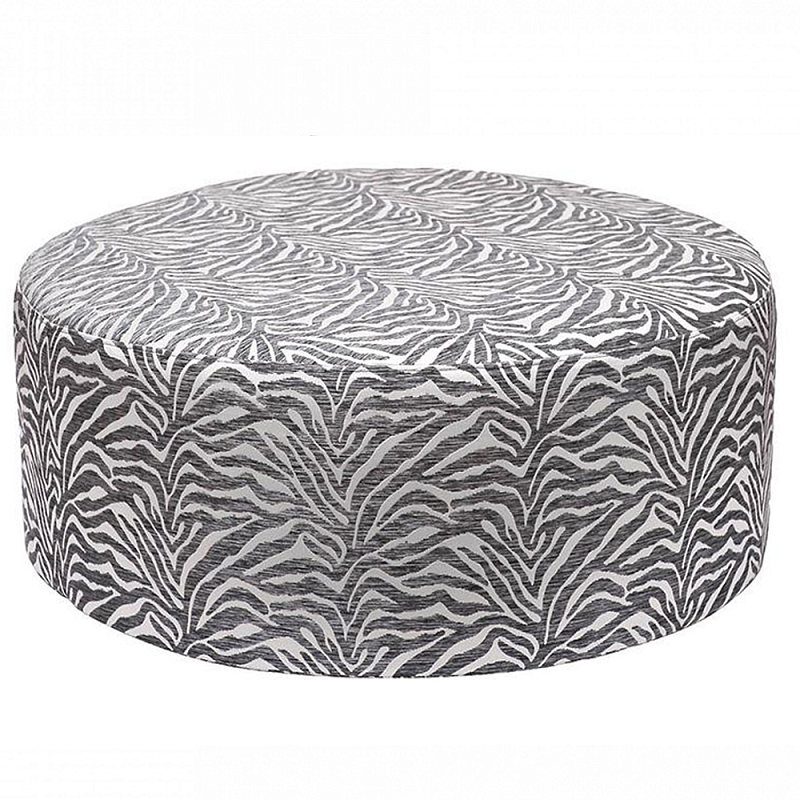 Пуф круглый с принтом Beige Jacquard Бежевый во Владивостоке | Loft Concept 