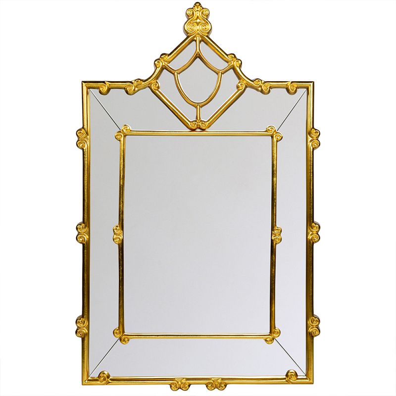 Зеркало прямоугольное Golden Classic Ornament Mirror Золотой Зеркало прямоугольное Golden Classic Ornament Mirror Золотой во Владивостоке | Loft Concept