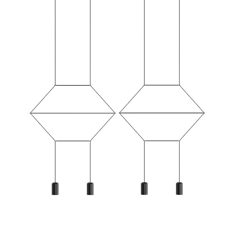 Подвесной светильник Vibia Wireflow Lineal Pendant Light 4 Черный Подвесной светильник Vibia Wireflow Lineal Pendant Light 4 Черный во Владивостоке | Loft Concept