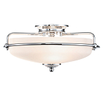 Потолочный светильник со стеклянным плафоном на изогнутых кронштейнах Quoizel  варинант исполнения - 7 | Loft Concept во Владивостоке