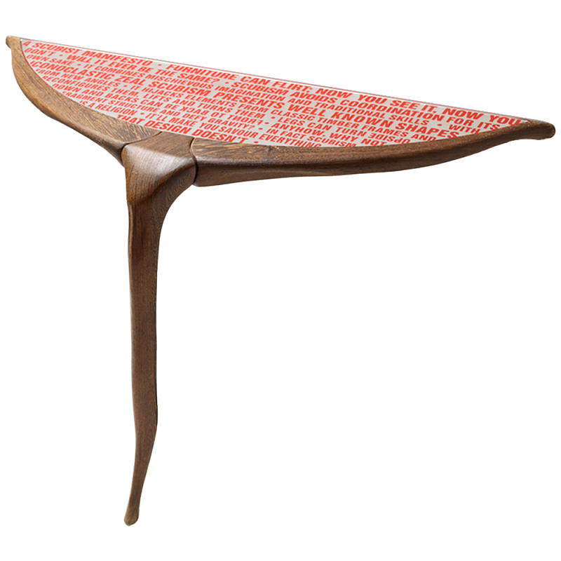 Дизайнерская консоль деревянная на одной ножке Poltronova Gallino Connsole Table Коричневый Прозрачный Красный Дизайнерская консоль деревянная на одной ножке Poltronova Gallino Connsole Table Коричневый Прозрачный Красный во Владивостоке | Loft Concept