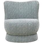Дизайнерское мягкое кресло без подлокотников в голубой пестрой обивке Roux Armchair варинант исполнения - 3 | Loft Concept во Владивостоке