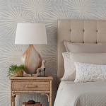 Настольная лампа на прозрачным основании с тканевым конусообразным абажуром Cream варинант исполнения - 2 | Loft Concept во Владивостоке