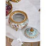 Шкатулка с крышкой из голубого фарфора с риунком птиц и цветов Blue Garden варинант исполнения - 4 | Loft Concept во Владивостоке