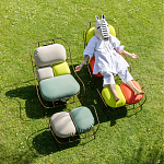 Дизайнерское разноцветное кресло на металлическом каркасе с подставкой для ног Poltronova Plasma Armchair варинант исполнения - 11 | Loft Concept во Владивостоке