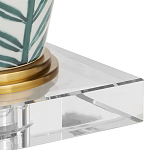 Настольная лампа овальная с тропическим принтом Stylized Aalm Leaves Motif варинант исполнения - 2 | Loft Concept во Владивостоке