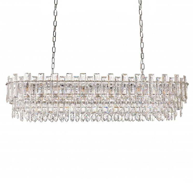 Люстра овальная с хрустальными подвесками Gorgeous Crystal Light Хром Прозрачный Золотой Люстра овальная с хрустальными подвесками Gorgeous Crystal Light Хром Прозрачный Золотой во Владивостоке | Loft Concept