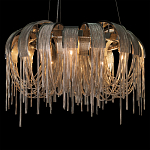 Люстра подвесная круглая с изогнутыми металлическими дугами и ниспадающими цепочками 65 см Atlantis Chain варинант исполнения - 14 | Loft Concept во Владивостоке