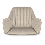 Барный стул со спинкой и подлокотниками на 4-х коричневых деревянных ножках Бежевый Велюр Ava Charm варинант исполнения - 4 | Loft Concept во Владивостоке