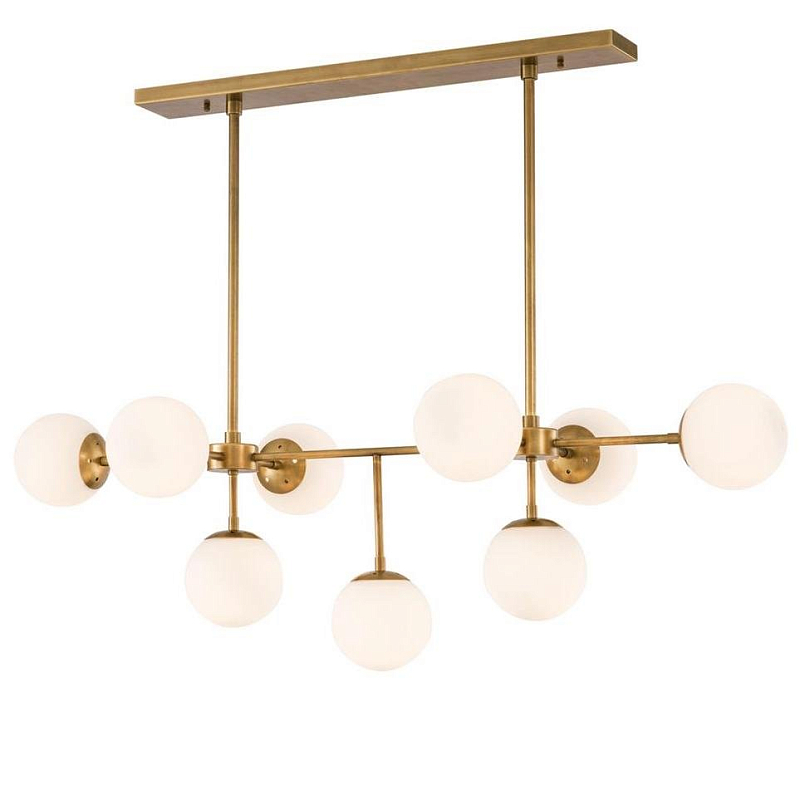 Люстра Chandelier Lux Латунь Античная полированная Белый Люстра Chandelier Lux Латунь Античная полированная Белый во Владивостоке | Loft Concept