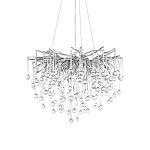 Люстра подвесная с прозрачными стеклянными подвесками в форме капель Диаметр 60 см Droplet Chandelier варинант исполнения - 14 | Loft Concept во Владивостоке