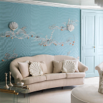 Обои с вышивкой ручной работы Amami Waves Moonbeam colourway on silk moire варинант исполнения - 1 | Loft Concept во Владивостоке