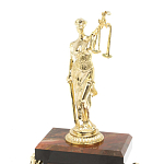 Часы настольные бронзовые из натурального камня Яшма с декором в виде Фемиды Themis Stone Clock варинант исполнения - 3 | Loft Concept во Владивостоке