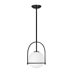 Подвесной светильник с белым плафоном в форме шара в арочной подвеске Hinkley варинант исполнения - 1 | Loft Concept во Владивостоке