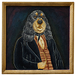 Картина в квадратной раме Chinoiserie Spaniel Dog Portrait варинант исполнения - 1 | Loft Concept во Владивостоке